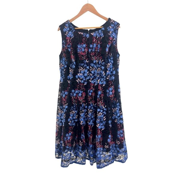 Roz & Ali Fall Floral Lace Fit & Flare Dress Size 16W 1X Wedding Plus Dressbarn - Picture 1 of 7